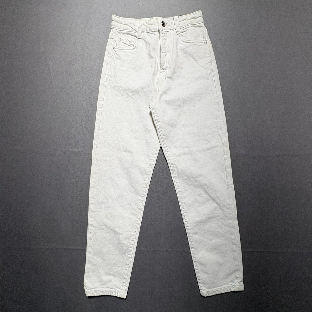 Zara Womens High Rise Slim Mom Leg Ankle Comfort Jeans White Size 2 NEW - Picture 5 of 16